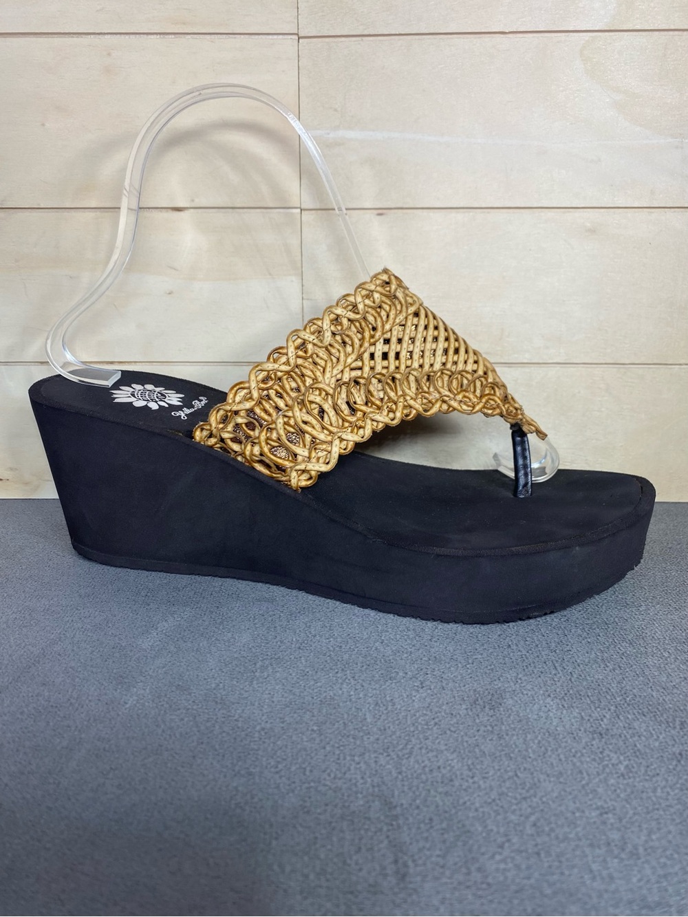 Yellow Box Canice Platform Wedge Sandals Women's Size 8 Shoes Tan Brown Thong